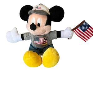 Disney Parks Mickey Mouse Patriotic Stars and Stripes Plush NWT 4th of July Vtg